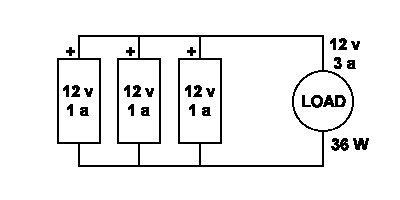 Schematic
 of batteries in parallel.